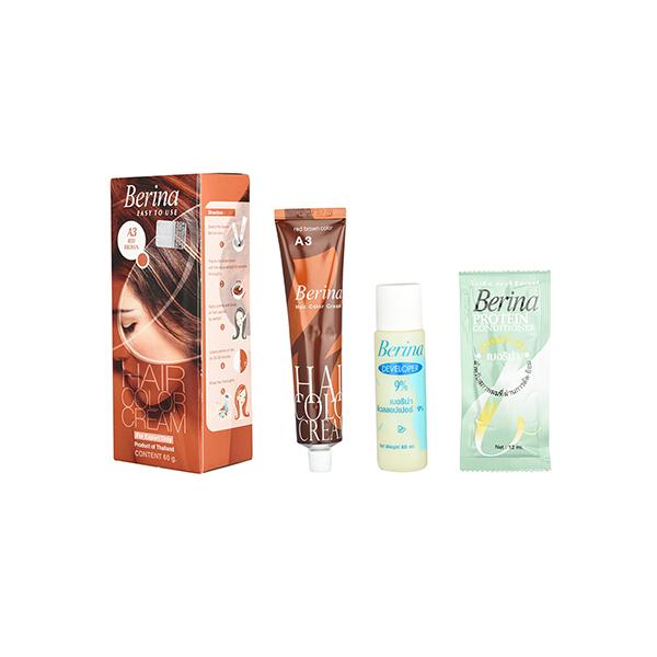 Berina A3 Red Brown Hair Color Cream 60 gm - Crème
