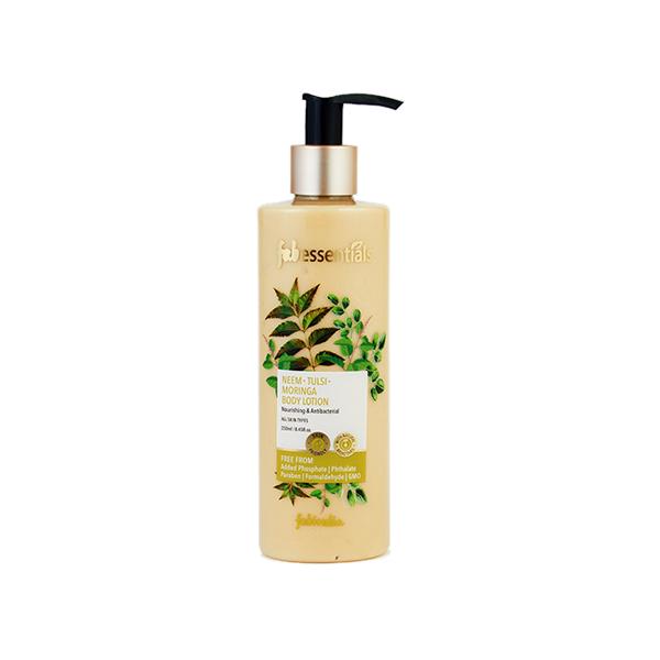 Netmeds | Fabessentials Neem Tulsi Moringa Body Lotion Enriched with Almond Oil Skin-Friendly PH 250 ml
