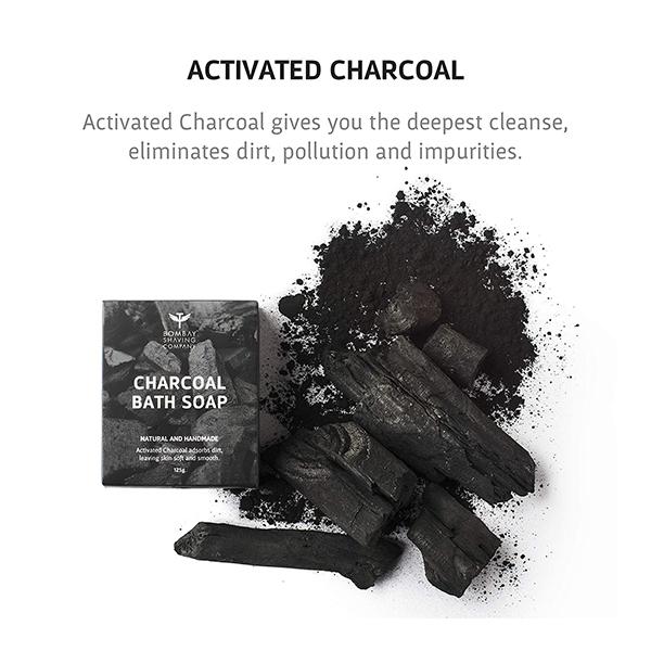 Bombay Shaving Company Natural and Handmade Bath Soap - Charcoal (Pack of 3 X 125 gm) - Soaps