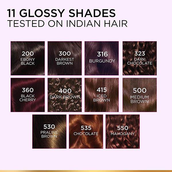 L'Oreal Paris Creme Gloss Hair Color, 550 Mahogany (87.5g + 72ml) 1's - Crème