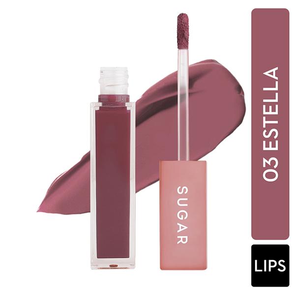 Netmeds | SUGAR Cosmetics Mettle Liquid Lipstick - 03 Estella (Neutral Pinky Brown) 7ml