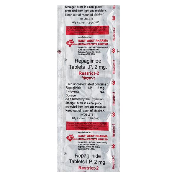 Restrict 2mg Tablet 10'S - Diabetes-Ant