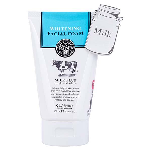 Scentio Whitening Milk Plus Organic Bright & White Facial Foam 100 ml