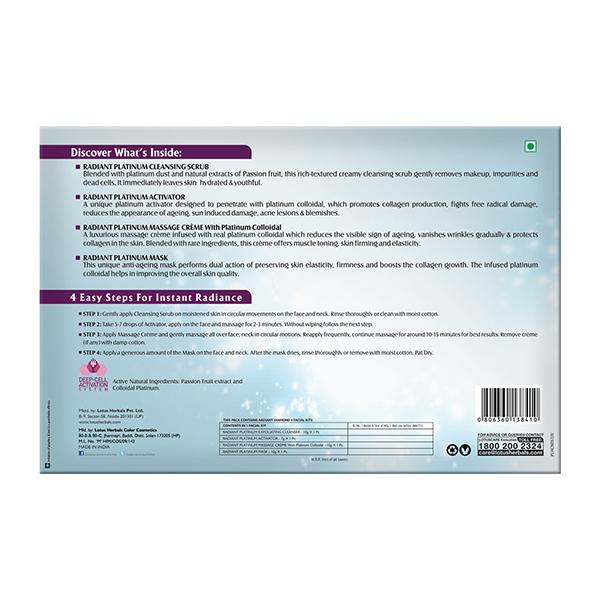 Lotus Herbals Radiant Platinum Cellular Anti-Ageing 4 Facial Kit 1's - Facial Kits