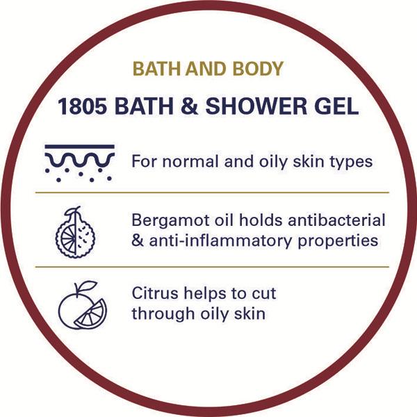 Truefitt and Hill 1805 Bath and Shower Gel Essential Grooming 200ml - Shower Gels & Body Wash