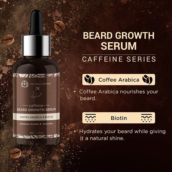 The Man Company Caffeine Beard Growth Serum 30 ml - Beard Oil