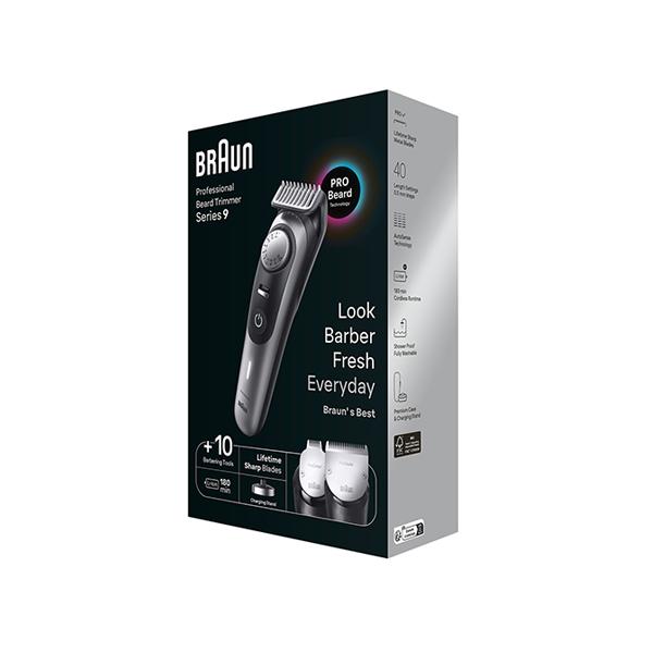Netmeds | Braun Professional Beard Trimmer 9, BT9420 for Men From Gillette, 180-Min Runtime and Cordless 600 gm