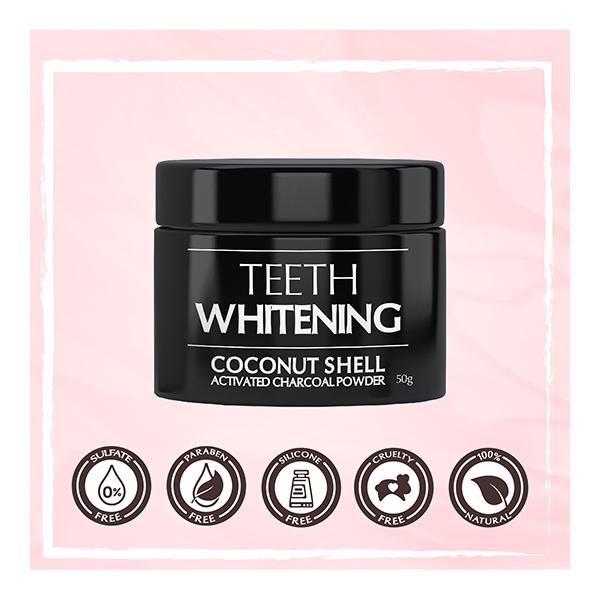 The Beauty Co. Coconut Shell Teeth Whitening Powder - Activated Charcoal 50 gm - Tooth Powder