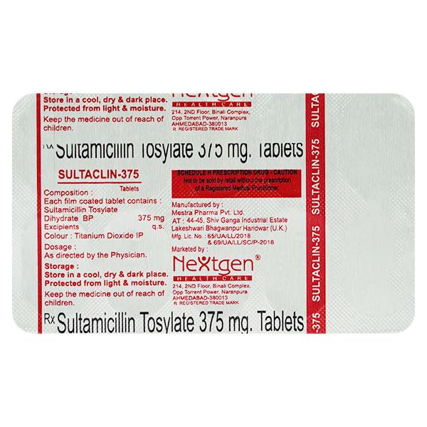 SULTACLIN 375 Tablet 10's - Bacterial Infections-OAB