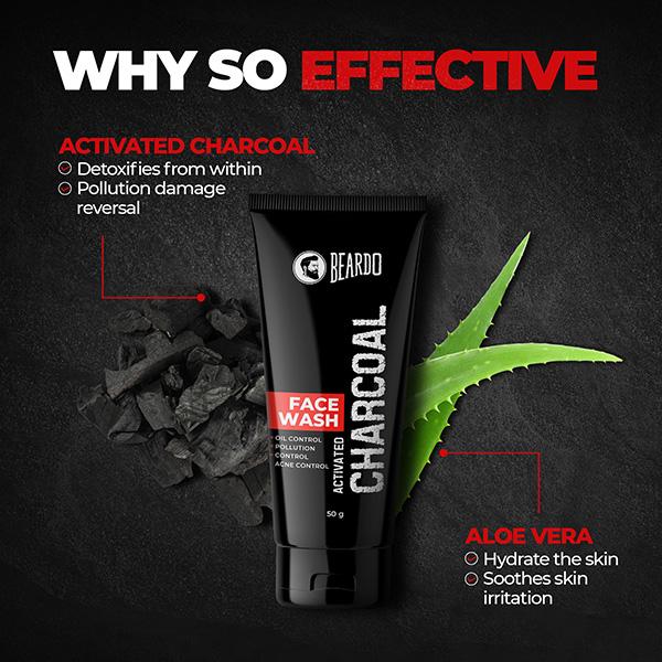 Beardo Charcoal Detox Kit For Men Face Wash, Body Wash, Face Scrub and Deo (50Ml + 100Ml + 50G + 40Ml) 1's - Face Washes