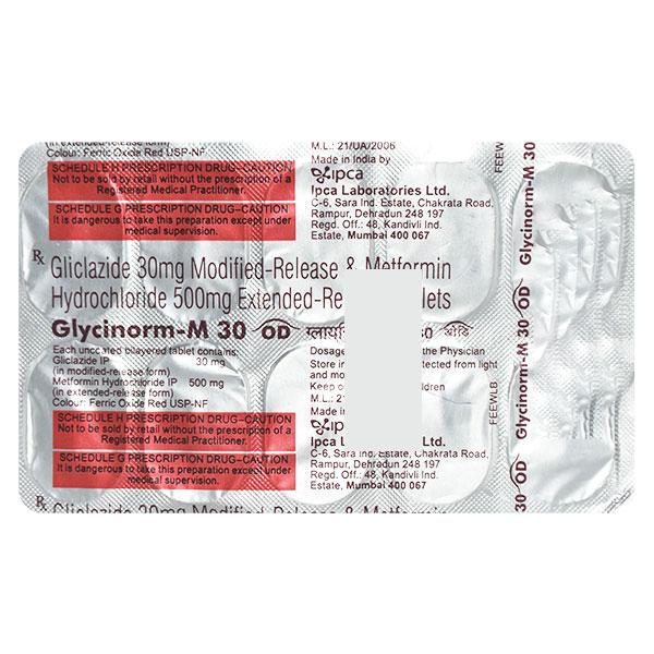 Glycinorm M OD 30mg Tablet 10'S - Diabetes-Ant
