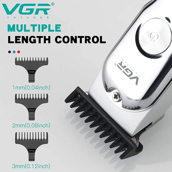 VGR V071 Body Groomer 120 min Runtime 4 Length Settings Silver 1s 1's - Hair Removal Accessories