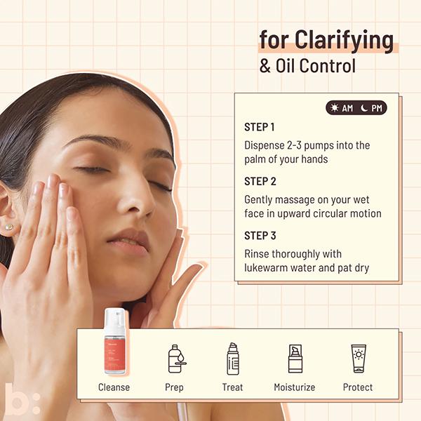 Biocule Oil Clear Foaming Face Wash For Acne, Pimple & Oil Control, With Salicylic Acid (Bha) 100 ml - Face Wash & Cleansers