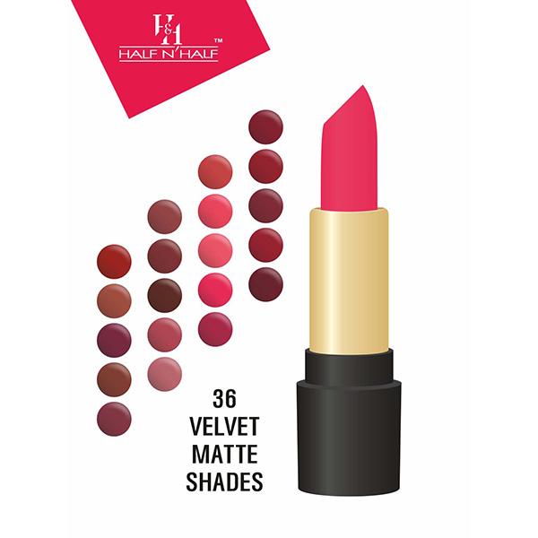 Half N Half Velvet Matte Texture Lipstick My Colour, LS-04,18 Neon - Pink 3.8gm - Lipsticks