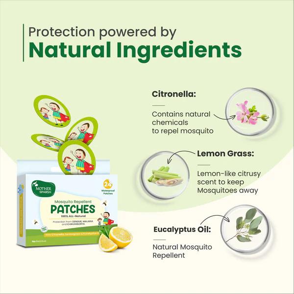 Mother Sparsh Mosquito Repellent Patches 100 % All-Natural waterproof Patches 24's - Mosquito Repellent