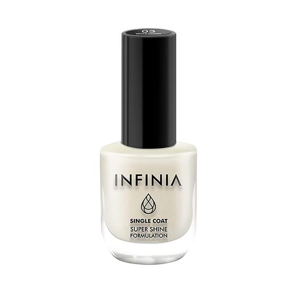 Infinia White Single Coat Nail Polish White Charm 003 12 ml - Nail Polish