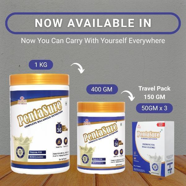 PentaSure Nutritional Supplement Powder - Vanilla Flavour (Travel Pack Sachet of 3 x 50 gm) - Daily Health Drinks