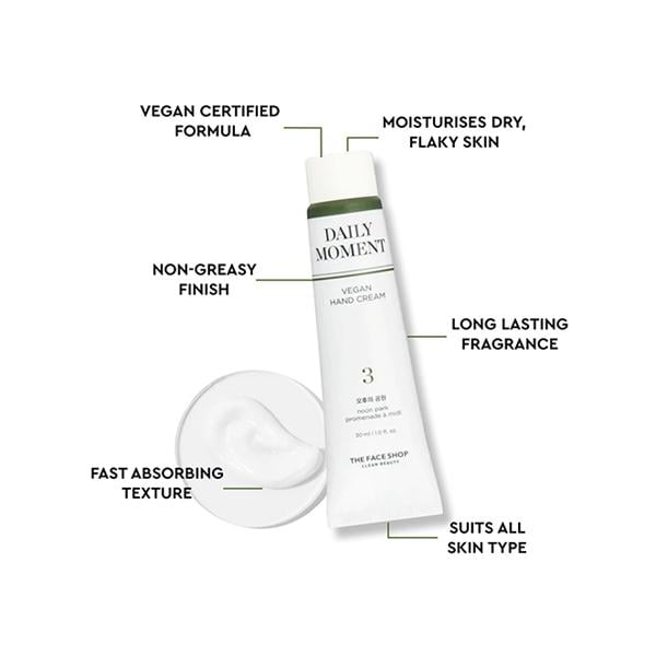 The Face Shop Daily Moment Vegan Hand Cream - Noon Park 30 ml - Hand Creams