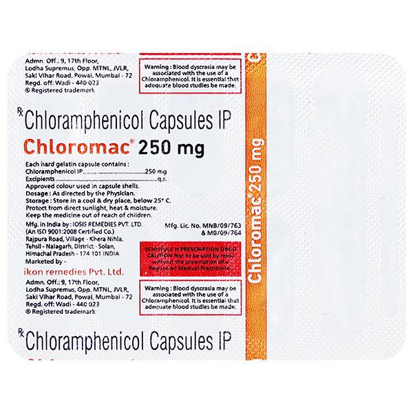 CHLOROMAC 250mg Capsule 10's - Bacterial Infections-Chl