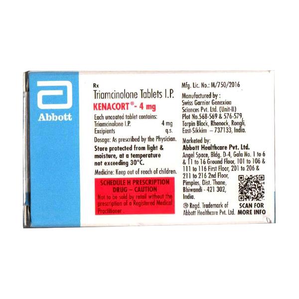 KENACORT 4mg Tablet 15's - Auto Immune Disease-Cor