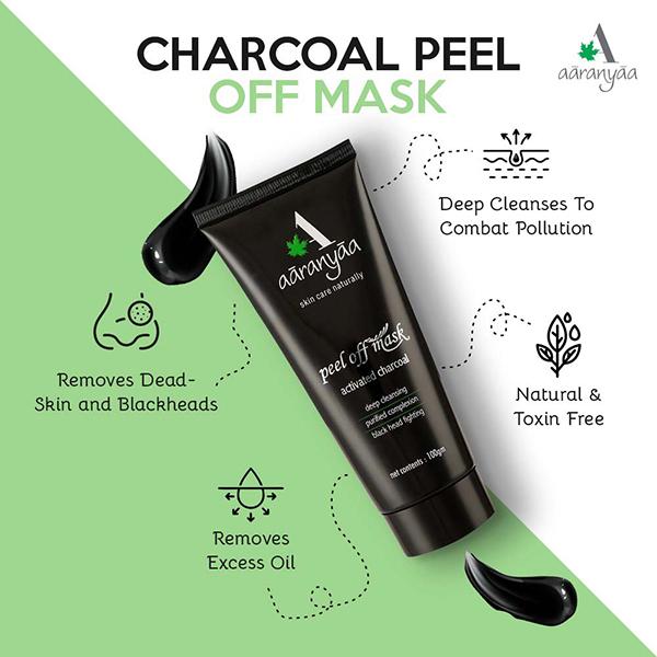 Aaranyaa Activated Charcoal Peel of Mask 100 gm - Masks & Peels