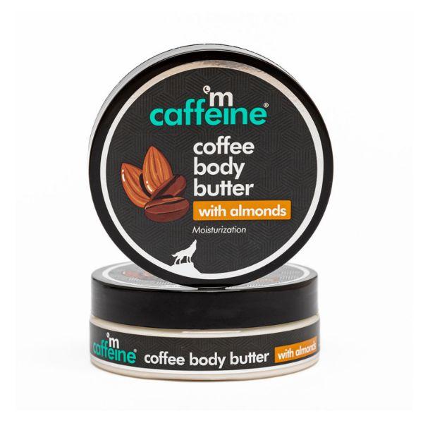 mCaffeine Coffee & Almond Body Butter with Shea Butter Deeply Moisturizes & Nourishes Dry Skin 100 gm - Body Butter