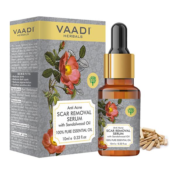 Vaadi Herbals 100% Pure Essential Oil - Anti Acne Scar Removal Serum with Sandalwood Oil 10 ml - Essential Oils