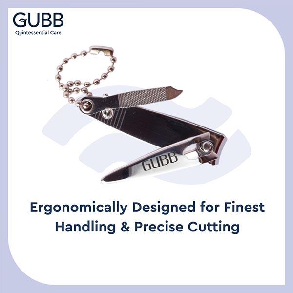 Gubb Finger Nail Clipper with File, Key Chain Easy -To -Use Long Lasting 1's - Nail Care