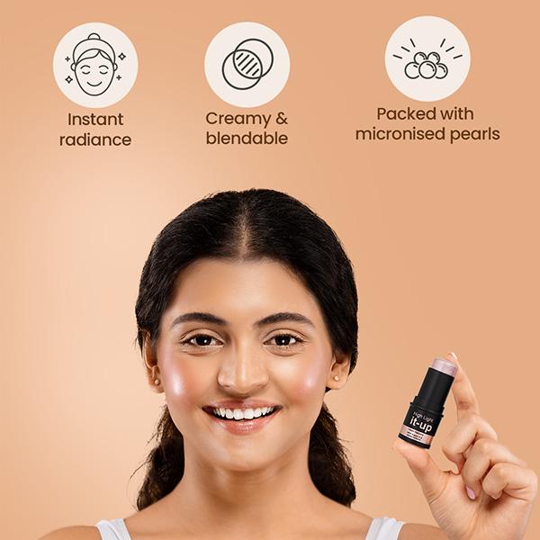 Swiss Beauty High Light It-Up Highlighter, with Vitamin E & Jojoba Complex 2-Golden Hour 8 gm - Highlighters & Illuminators