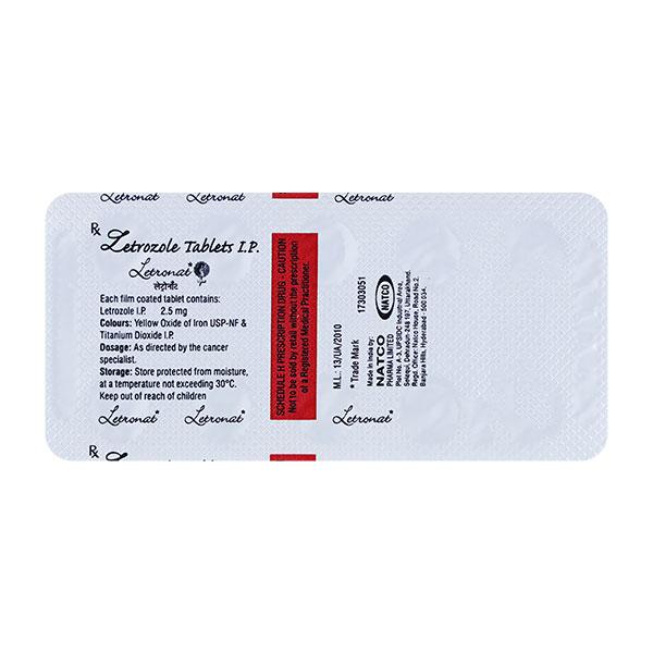 Letronat 2.5mg Tablet 10'S - Cancer Oncology-Hor