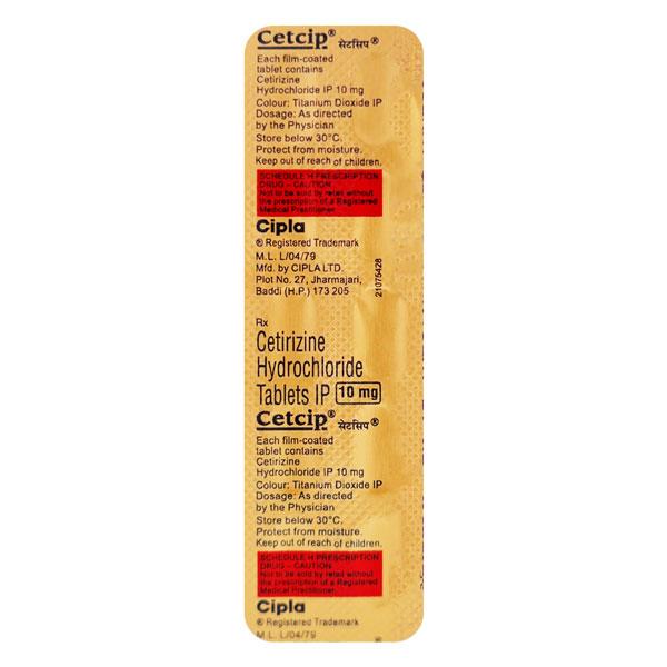 Cetcip 10mg Tablet 10'S - Allergies-Ant