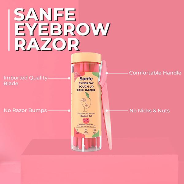 Sanfe Eyebrow touch up Hair Removing Face Razor for women (Pack of 6) 1's - Hair Removal Accessories