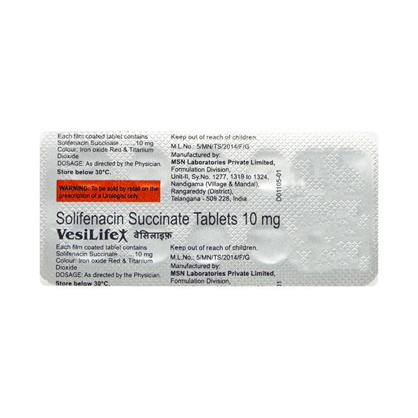 Vesilife 10mg Tablet 10'S - Bladder And Prostate Disorders-Dru