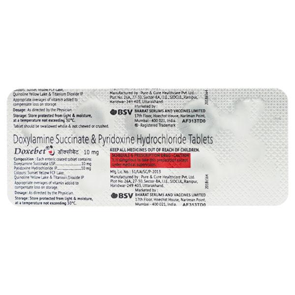 DOXEBET Tablet 10's - Vomitting/Emesis-Ant