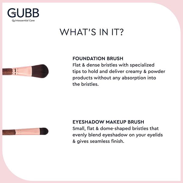 Gubb Flawless Base Kit Set Of 5 (Foundation, Blush, Fan, Buffer & Powder) 1's - Face Brush
