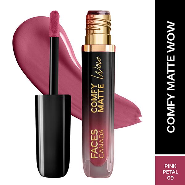 Netmeds | Faces Canada Comfy Matte Wow Liquid Lipstick - Pink PetaL 09 3.8 ml