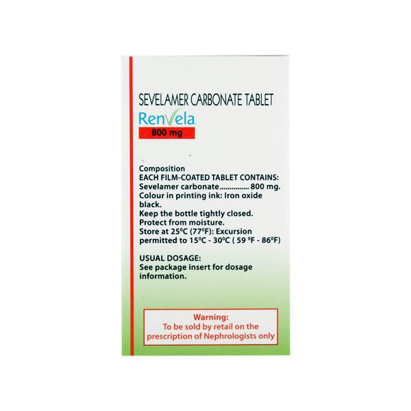 Renvela 800mg Tablet 30'S - Kidney Disease/Stones-Oth