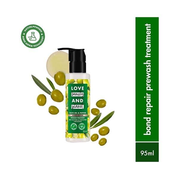 Netmeds | Love beauty And planet Olive oil & Peptide Bond Repair Prewash Treatment - 95 ml
