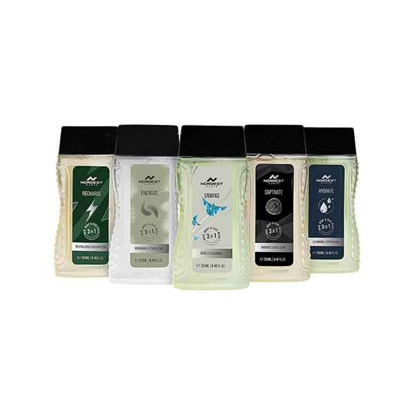 Nordest Paris Unwind Gentle and Calming Shower Gel - 3 In 1 Hair Body and Face Wash 250 ml - Shower Gels & Body Wash