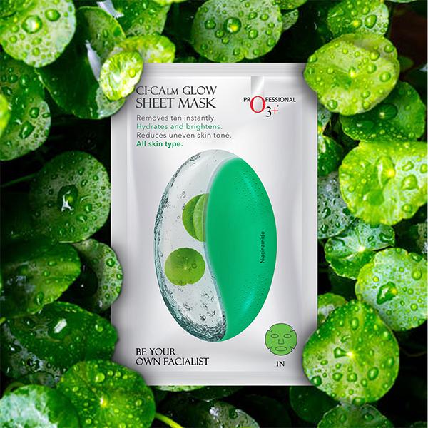 O3+ Ci-Calm Glow Sensitive Skin Sheet Mask with Ceramide for Barrier Repair & Anti Redness 30 gm - Sheet Masks
