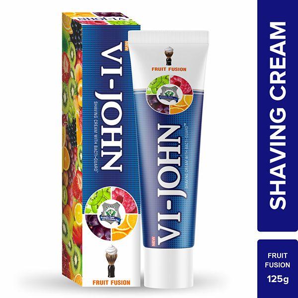 Netmeds | VI-John Shaving Cream Fruit Fusion with Tea Tree Oil and Bacti-Guard for All Skin Types 125 gm