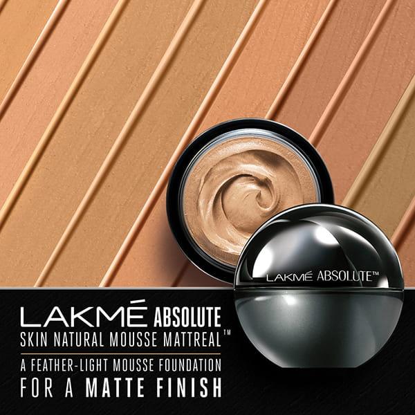 Lakme Absolute Skin Natural Mousse Mattreal Foundation Medium Toffee 25 Gm - Foundation