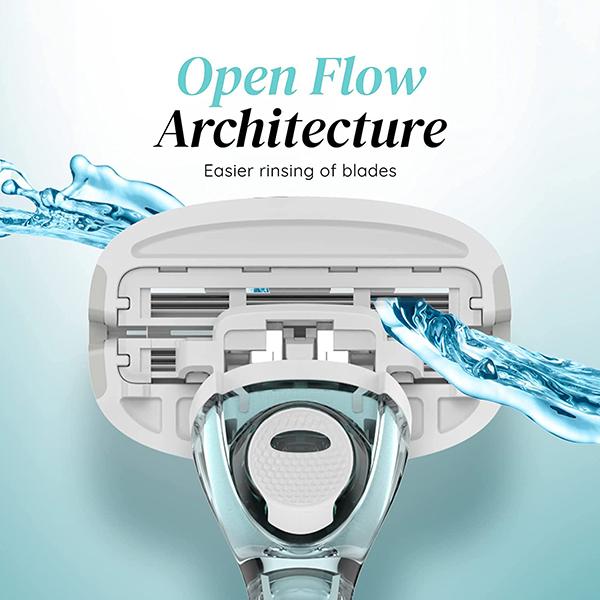 LetsShave Evior 6 Shaving Razor + Shaving Razor Blade 4's + Whipped Shave Cream 150 gm - Women - Shaving & Hair Removal