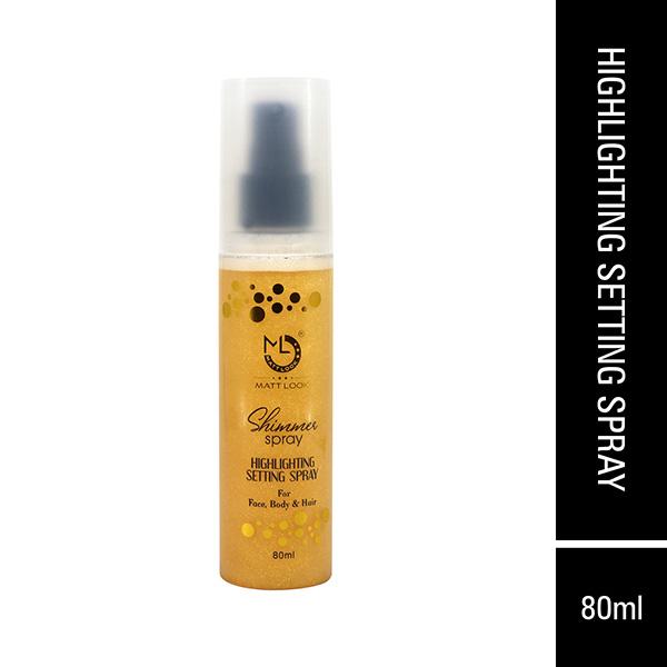 Netmeds | Matt Look Shimmer Highlighting Setting Spray, Gold 001 for Face, Body and Hair 80ml