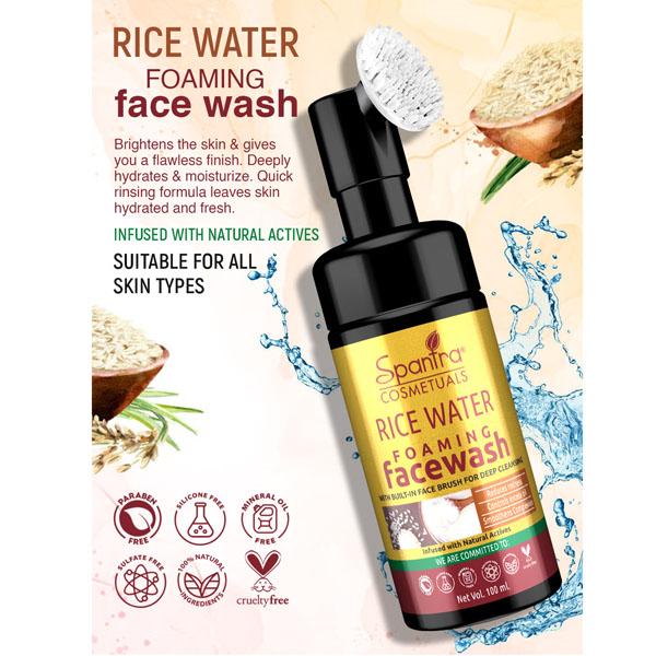 Spantra Rice Water Foaming Face Wash 100 ml - Face Wash & Cleansers