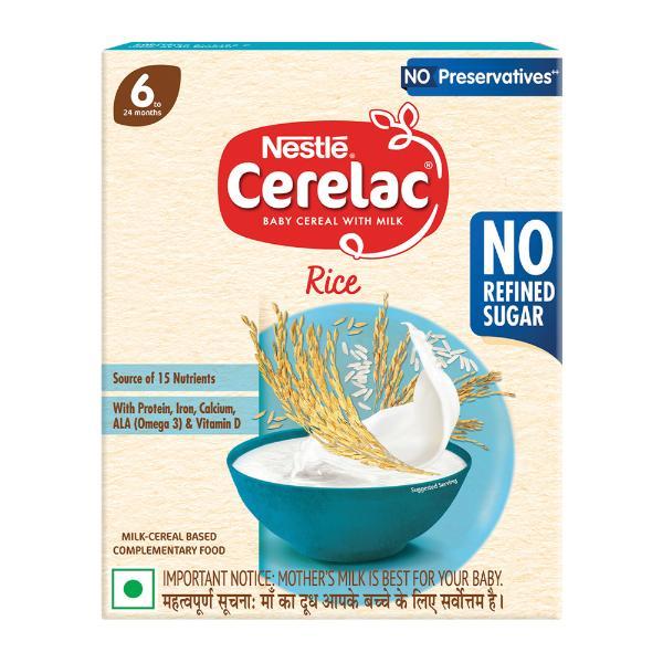 Netmeds | Nestle Cerelac Baby Food Cereal No Refined Sugar - Rice (For 6 to 24 Months Baby) 300 g