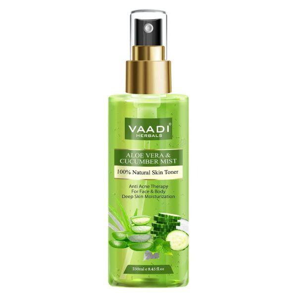Vaadi Herbals Aloe Vera & Cucumber Mist - 100% Natural Skin Toner 250 ml - Toners