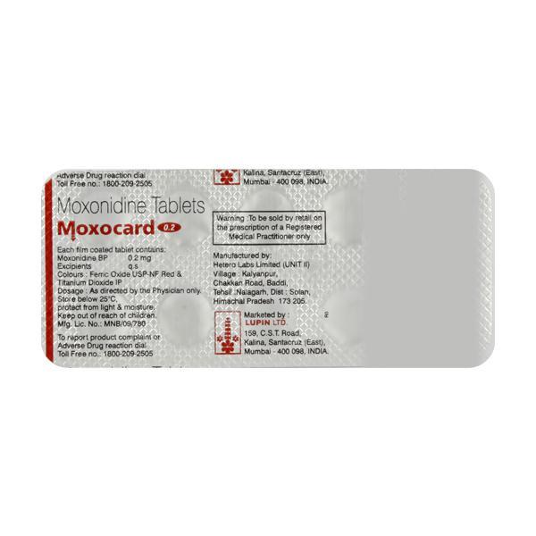 Moxocard 0.2mg Tablet 10'S - Hypertension-Oah