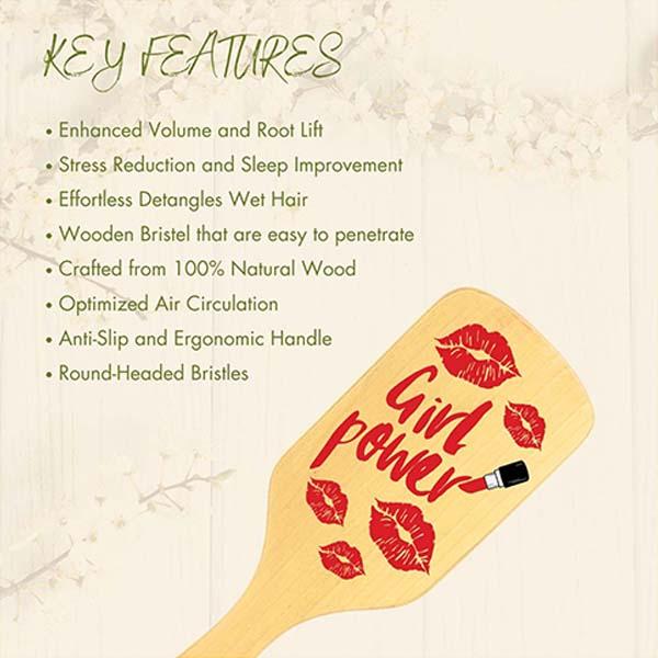 Allure Personalised Paddle Hair Brush Girl Power Print 1's - Hair Brushes