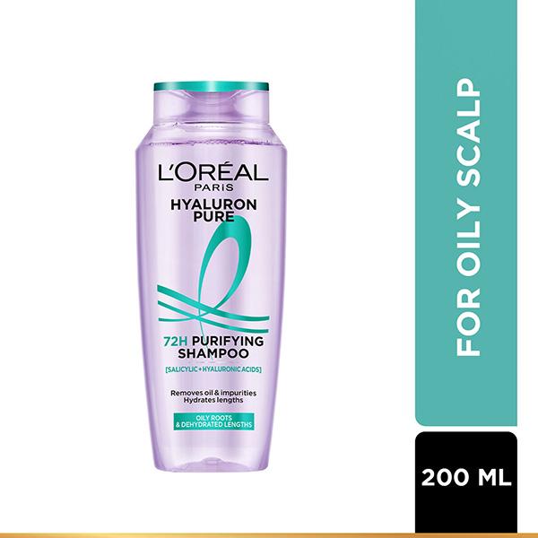 Netmeds | L'Oreal Paris Hyaluron Pure 72H Purifying Shampoo for Fresh Scalp & Hydrated Hair 200 ml